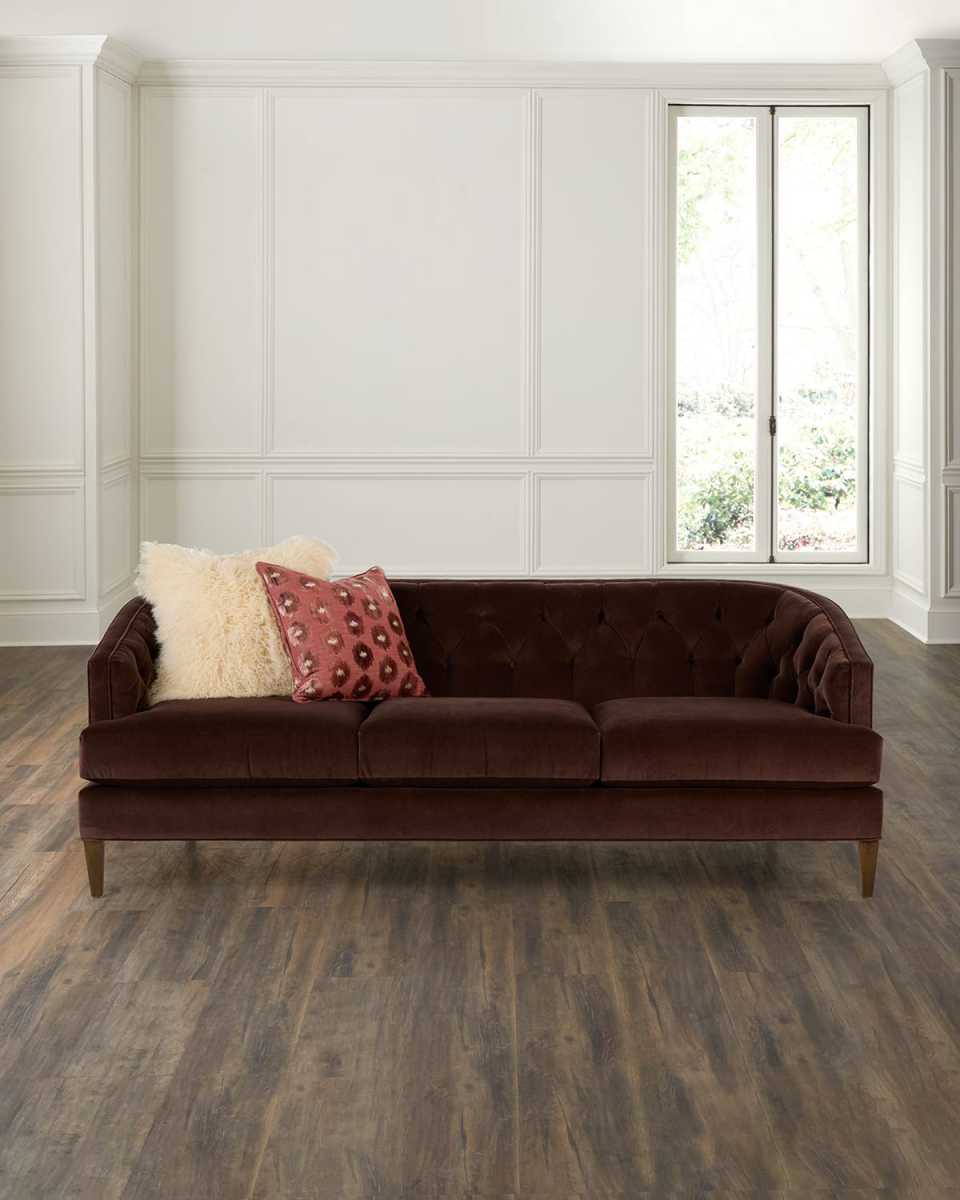 Kensington Tufted Velvet Sofa, 88"